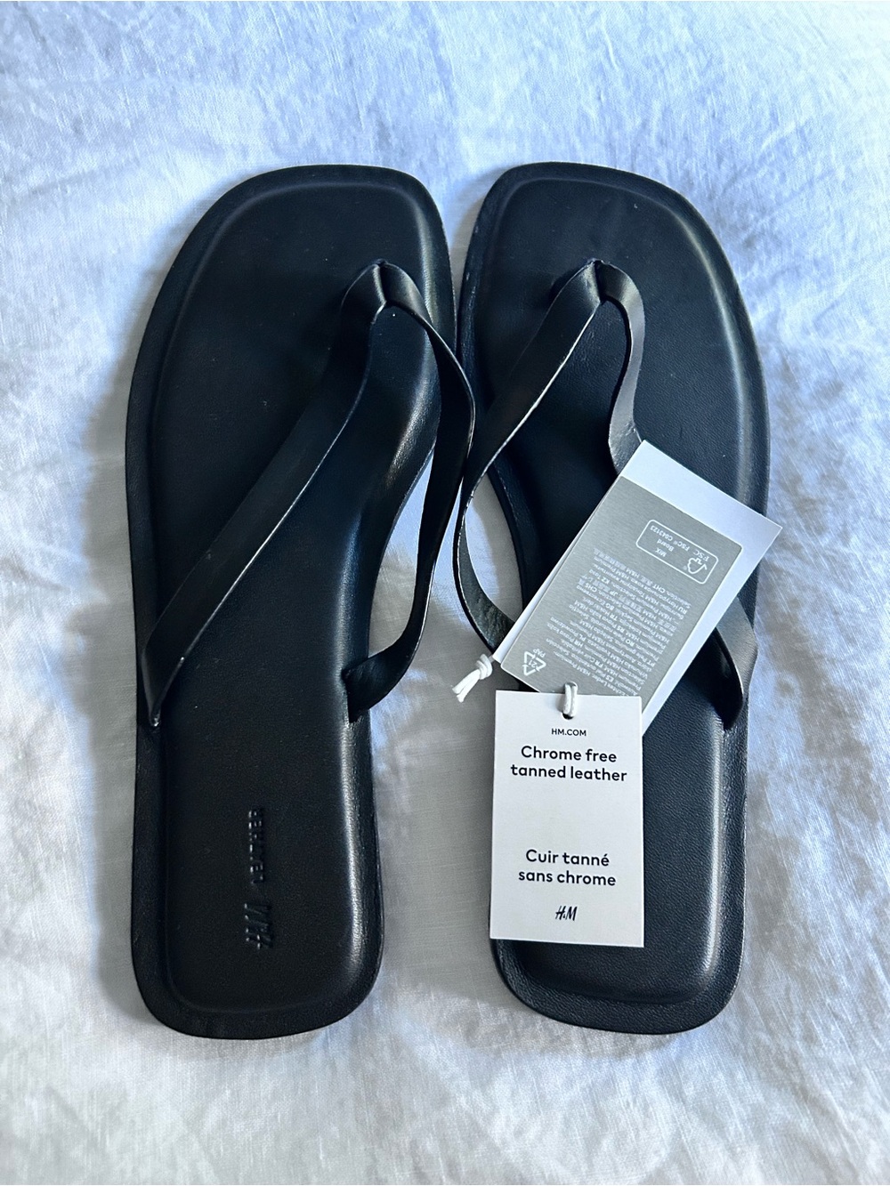 H&M Black Leather Sandal Size 9